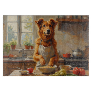 Tabla De Cortar Silken Windhound Cocinando en la Cocina