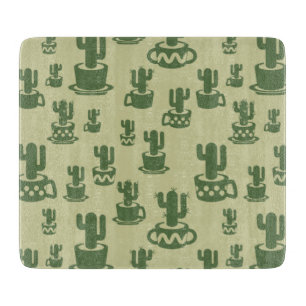 Tabla De Cortar Silueta de cactus suculenta en tazas y macetas
