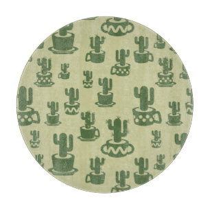 Tabla De Cortar Silueta de cactus suculenta en tazas y macetas