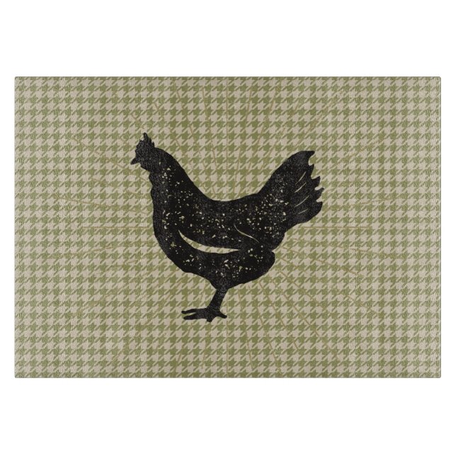 Tabla De Cortar Silueta de pollo rústico   (Anverso)