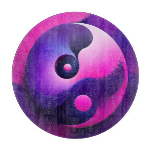 Tabla De Cortar Simbolismo de Yin Yang, colorido y vibrante ilumin