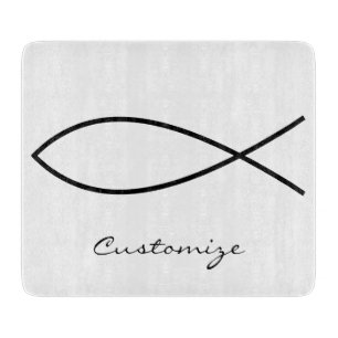 Tabla De Cortar Símbolo cristiano de pescado Ichthys Thunder_Cove