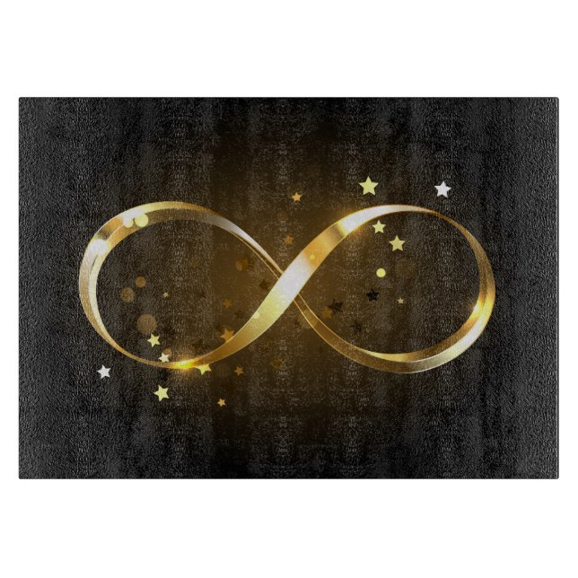 Tabla De Cortar Símbolo de infinito dorado (Anverso)