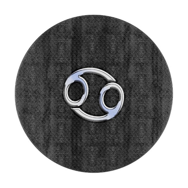 Tabla De Cortar Símbolo de zodiaco cromado de cáncer de estilo (Anverso)