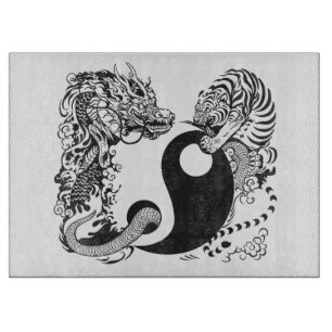 Tabla De Cortar símbolo dragón y tigre yin yang
