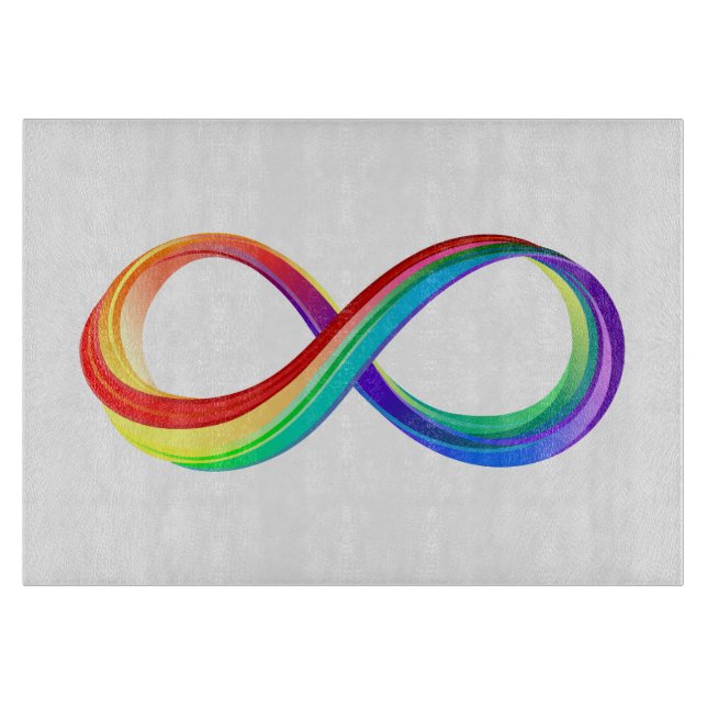 Tabla De Cortar Símbolo infinito arcoiris en capas (Anverso)