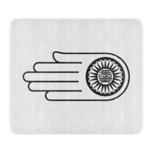 Tabla De Cortar Símbolo jain de Ahimsa (mano de la no violencia)