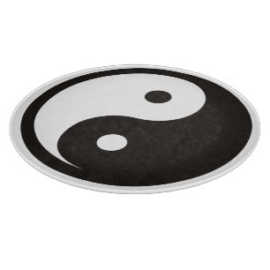 Tabla De Cortar Símbolo Yin Yang - diseño de tatuajes sólidos