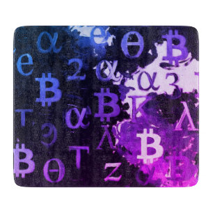 Tabla De Cortar Símbolos de Bitcoin (Estilo: Miami Púrpura - 11)