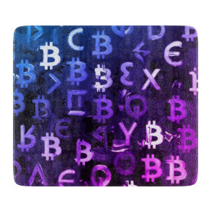 Tabla De Cortar Símbolos de Bitcoin (Estilo: Miami Púrpura - 7)