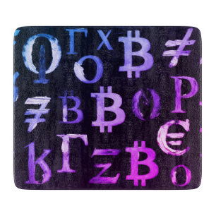 Tabla De Cortar Símbolos de Bitcoin (Estilo: Miami Púrpura - 8)