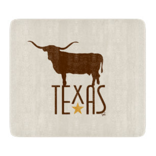 Tabla De Cortar Símbolos de Texas, Longhorn, marrón