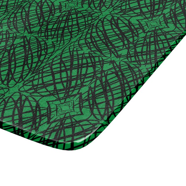 Tabla De Cortar Simple Garabato | Teselado Espejo | Verde | (Borde)