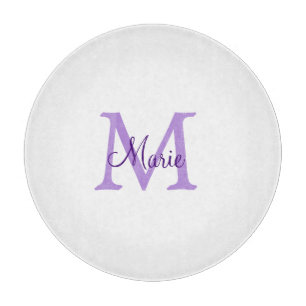 Tabla De Cortar simple minimal añadir nombre monograma rosa rojo  