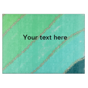 Tabla De Cortar Simple minimal verde acuarela brillo agregar texto