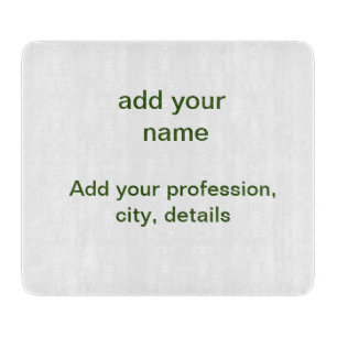 Tabla De Cortar Simple minimal verde añade tu texto nombre foto pe