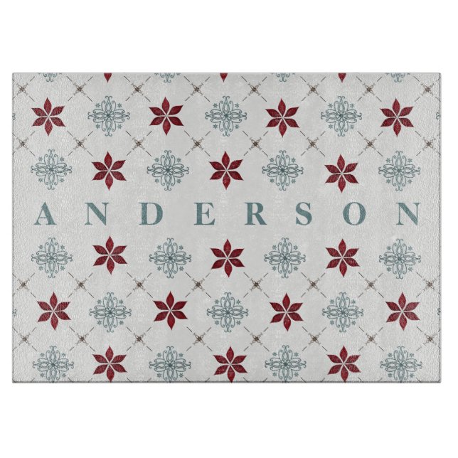 Tabla De Cortar Simple Moderno Personalizado Estrella Roja Azul Fl (Anverso)