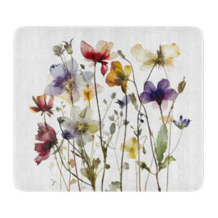 Tabla De Cortar Sinfonía de flores silvestres: Arte vibrante de ac