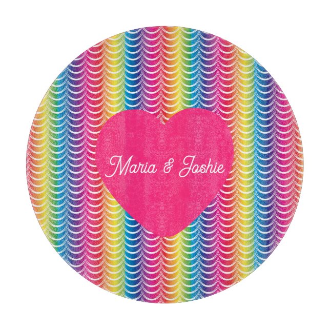 Tabla De Cortar Sirena Arcoíris Orgullo Corazón (Anverso)