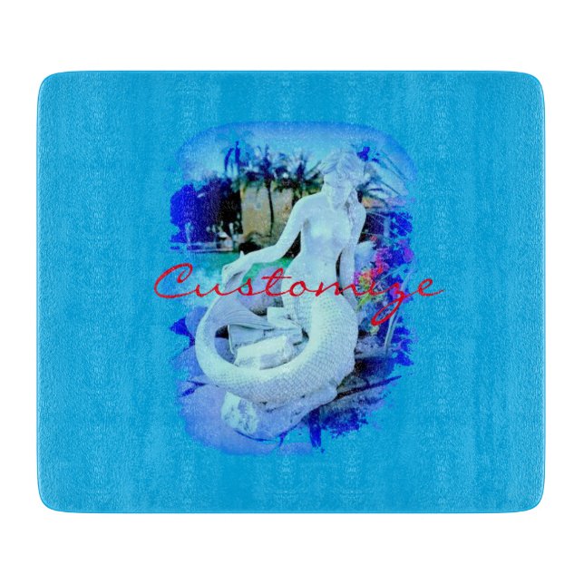 Tabla De Cortar Sirena blanca sentada Thunder_Cove (Anverso)