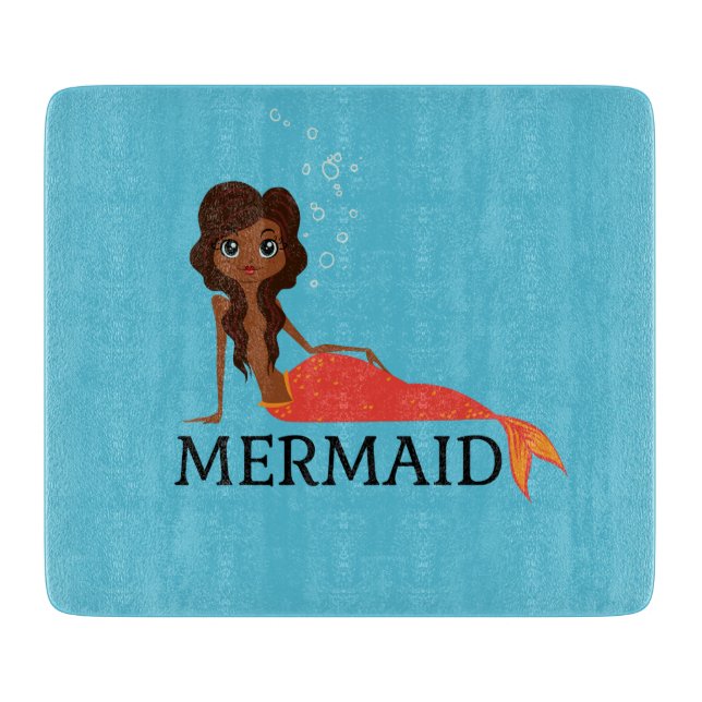 Tabla De Cortar Sirena Cuta (Hermosa Chica Negra) (Anverso)