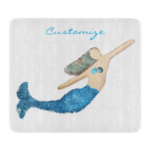Tabla De Cortar Sirena de cola azul Natación Thunder_Cove