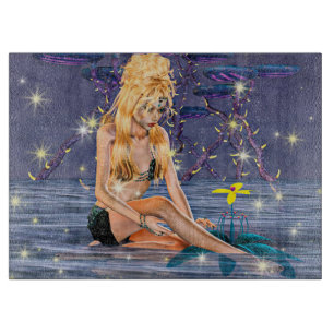 Tabla De Cortar Sirena Dorada