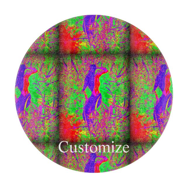 Tabla De Cortar sirena hippie retro groovni  (Anverso)