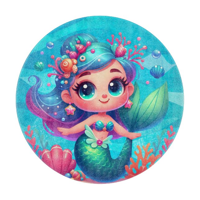 Tabla De Cortar Sirena submarina (Anverso)
