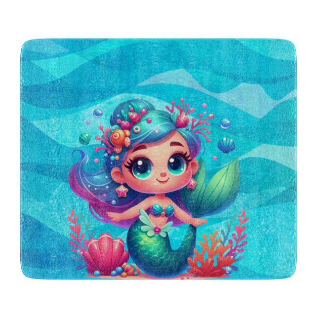 Tabla De Cortar Sirena submarina (Anverso)
