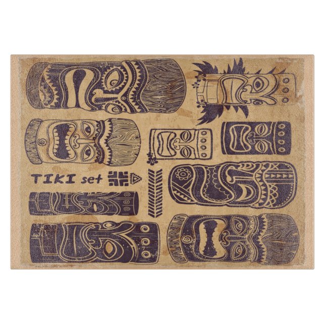 Tabla De Cortar Sistema de Tiki del vintage (Anverso)