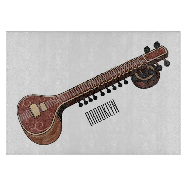 Tabla De Cortar Sitar personalizado ilustracion (Anverso)