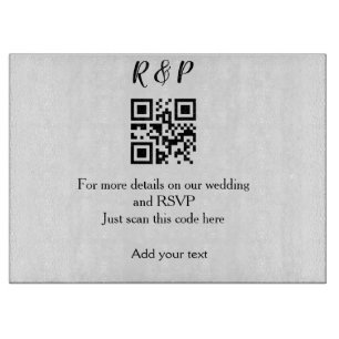 Tabla De Cortar sitio web de boda rsvp q r código agregar nombre t