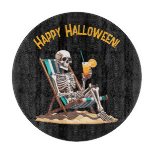 Tabla De Cortar Skeleton Beach Lounging Halloween