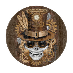 Tabla De Cortar Skull Steampunk Voodoo Retro Machine