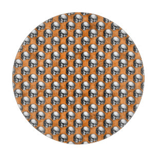 Tabla De Cortar Skulls naranjas y diseño de la serie de girasoles 