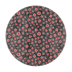 Tabla De Cortar Skulls rojos y diseño de la serie de girasoles 2