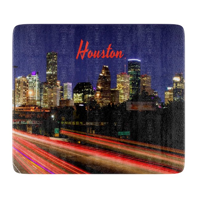 Tabla De Cortar Skyline de Houston Texas (Anverso)