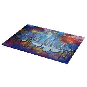 Tabla De Cortar SlipperyJoe NYC grafiti luna rodeada de nubes dram