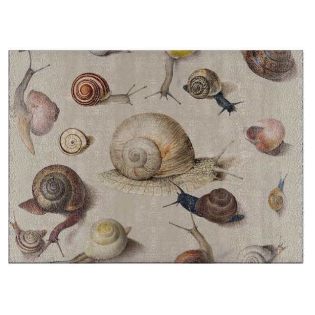 Tabla De Cortar Snail Garden Mascota Gastropod Slug Caracoles botá (Anverso)