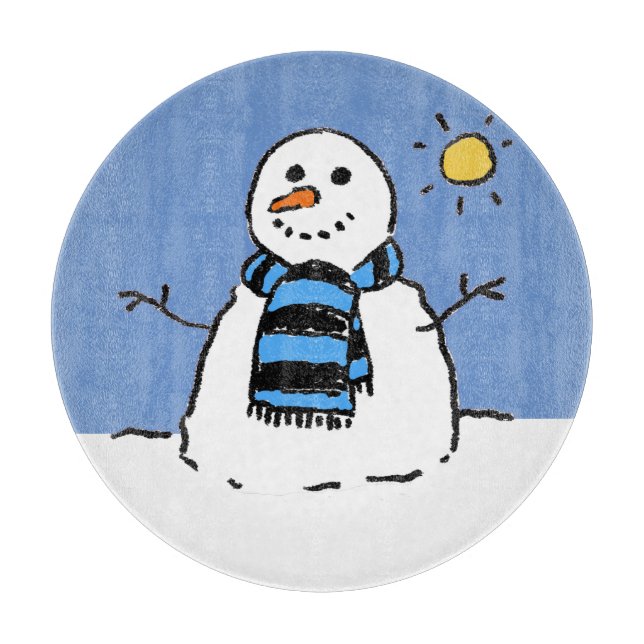 Tabla De Cortar Snowman al sol (Anverso)