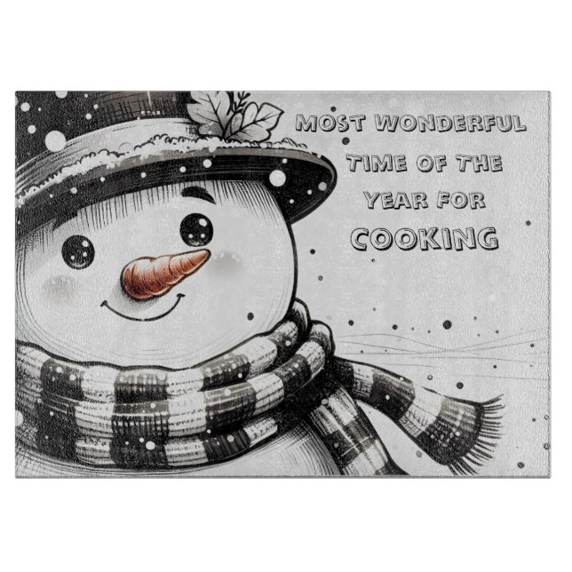 Tabla De Cortar Snowman Es El Momento Maravilloso De La Cocina (Anverso)