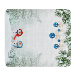Tabla De Cortar Snowman Scene Personalizado Cutting Board