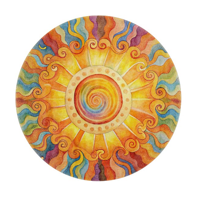 Tabla De Cortar Sol colorido (Anverso)