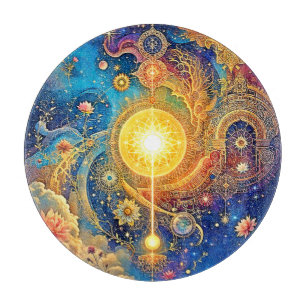 Tabla De Cortar Sol cósmico Mandala Art