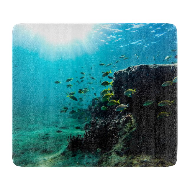 Tabla De Cortar Sol y pescados tropicales (Anverso)