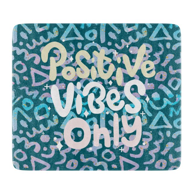 Tabla De Cortar Sólo las vibraciones positivas geométricas verdes (Anverso)