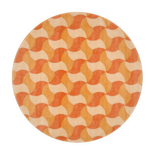 Tabla De Cortar Sombras de Naranja geométrico: mosaico abstracto