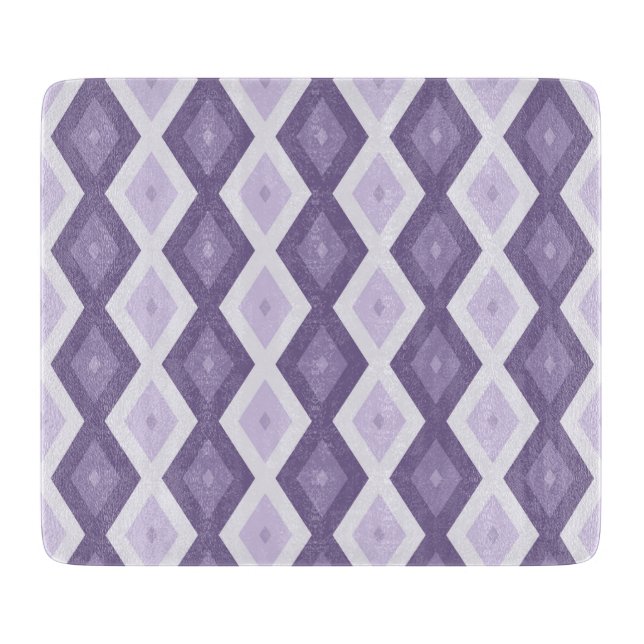 Tabla De Cortar Sombras del patrón de diamantes de lavanda (Anverso)