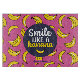 Tabla De Cortar Sonrisa divertida como un patrón de fruta Banana R